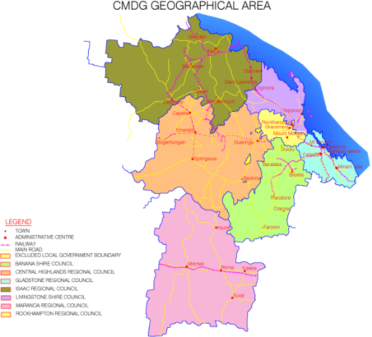 Map of councils in the CMDG